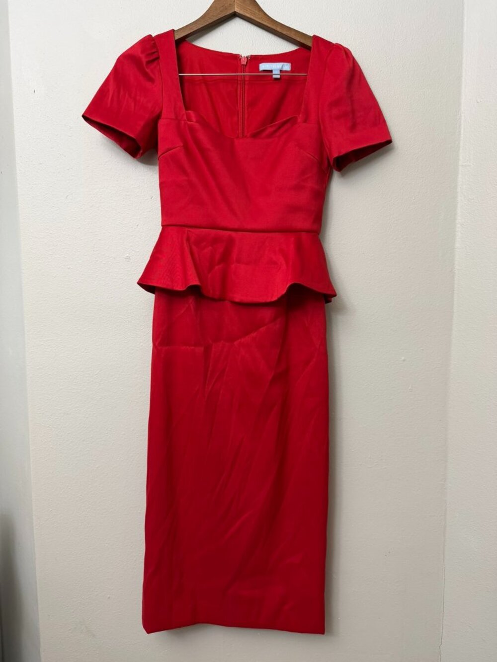 Antonio Melani Red Ruffle Christmas Holiday Midi Dress